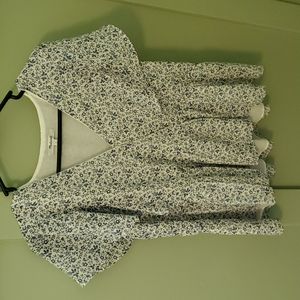 Madewell: Georgette Ruffle-Sleeve Peplum Top